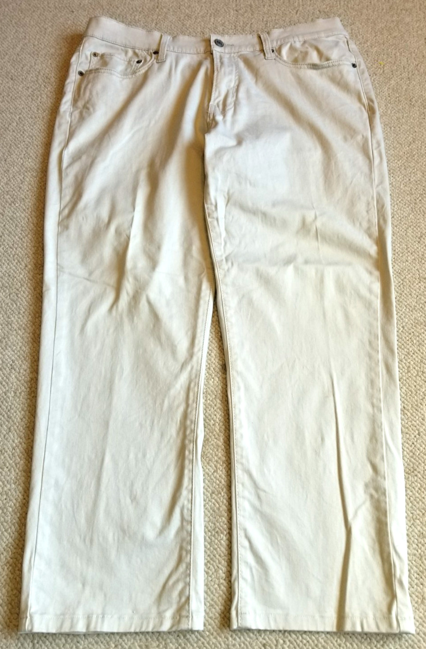 Mens Jeans-LUCKY BRAND-beige cotton stretch '410 Athletic Straight"-34x30